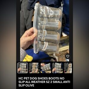 HC PET DOG SHOES SZ 2 ANTI SLIP OLIVE